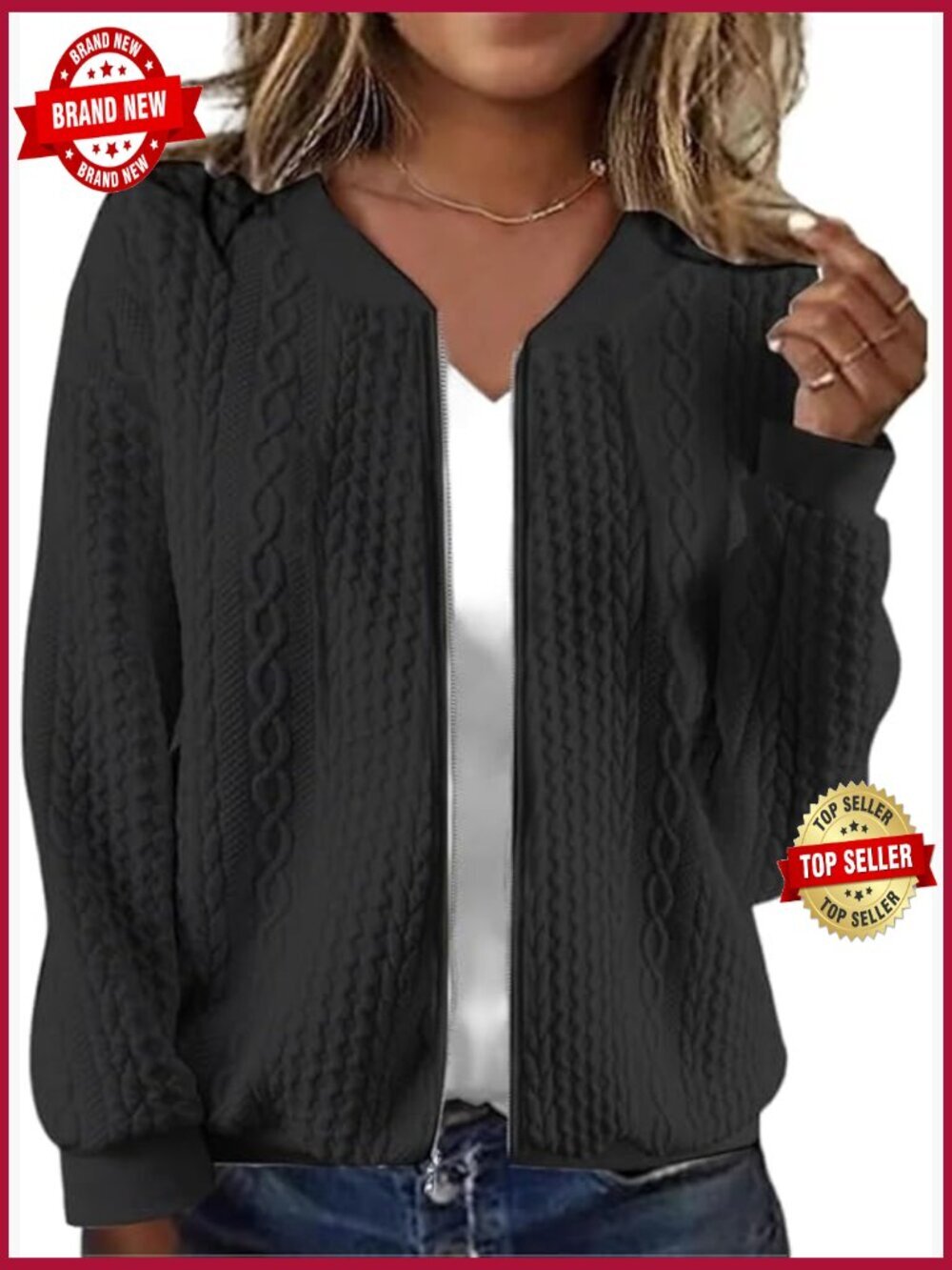 Women's Zip Up Hoodless Sweatshirt Jacket with Pockets Casual Coat